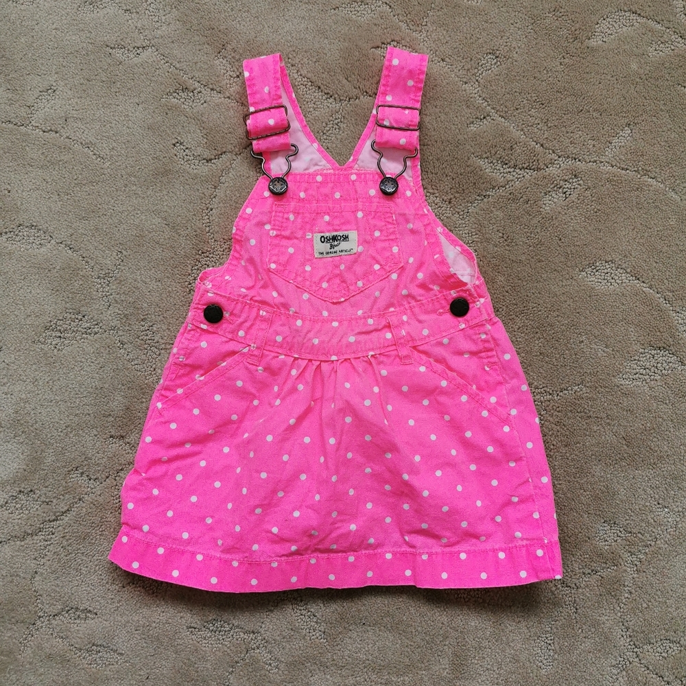 Oshkosh Overall Skirt in a Highlighter Pink 12 months